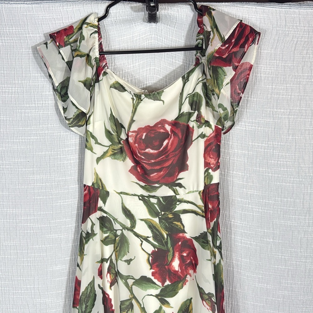 Betsey Johnson Off-Shoulder rose Floral Midi Dress – Size 2 – Gorgeous! - Picture 5 of 12